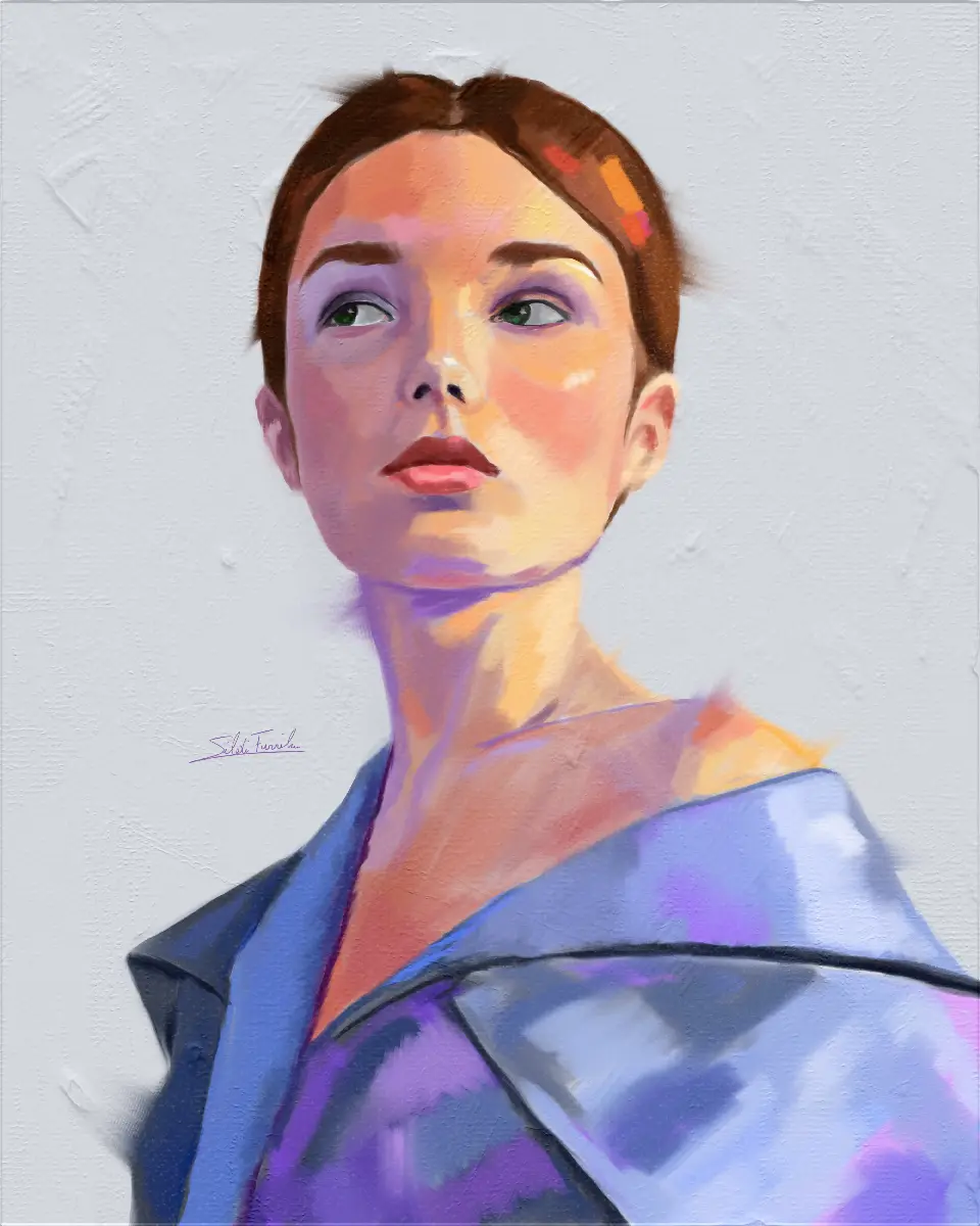 Female portrait with vibrant colors