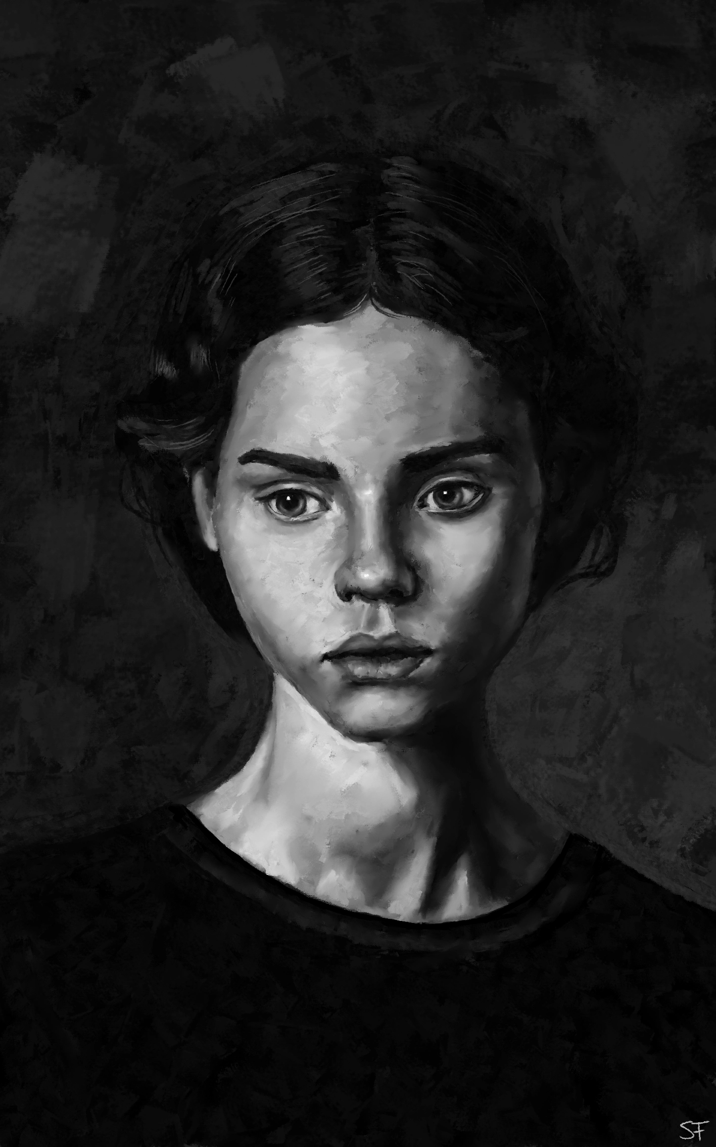Black and white portrait